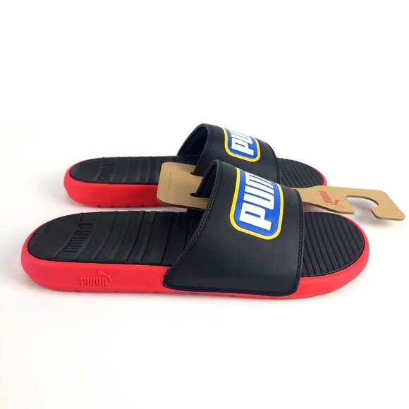 Puma Cool Cat Alumni Retro Black Red Blue Yellow Slides Sandals Mens 12 - Picture 9 of 9